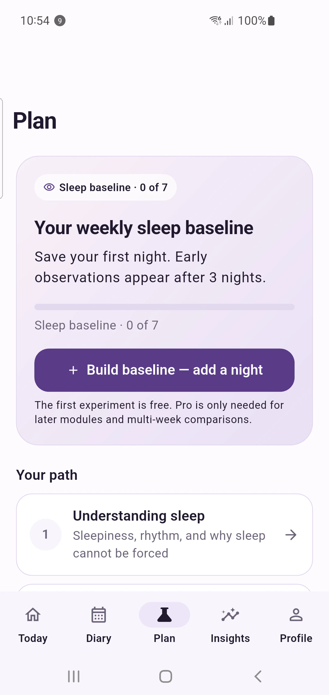 Begin with a baseline